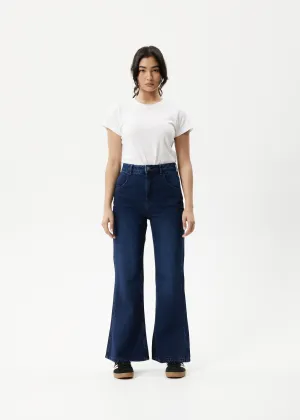 AFENDS Womens Marsha - Denim Slim Flared Jeans - Original Rinse