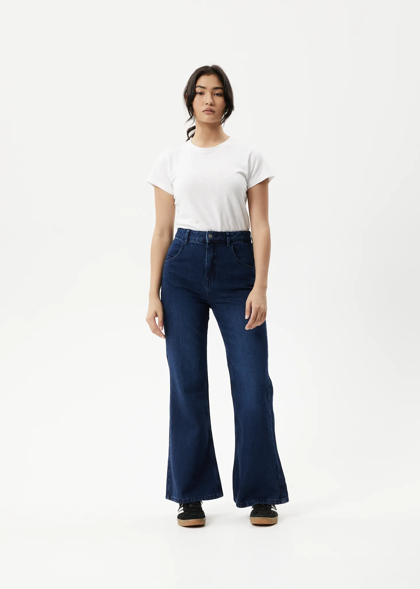 AFENDS Womens Marsha - Denim Slim Flared Jeans - Original Rinse