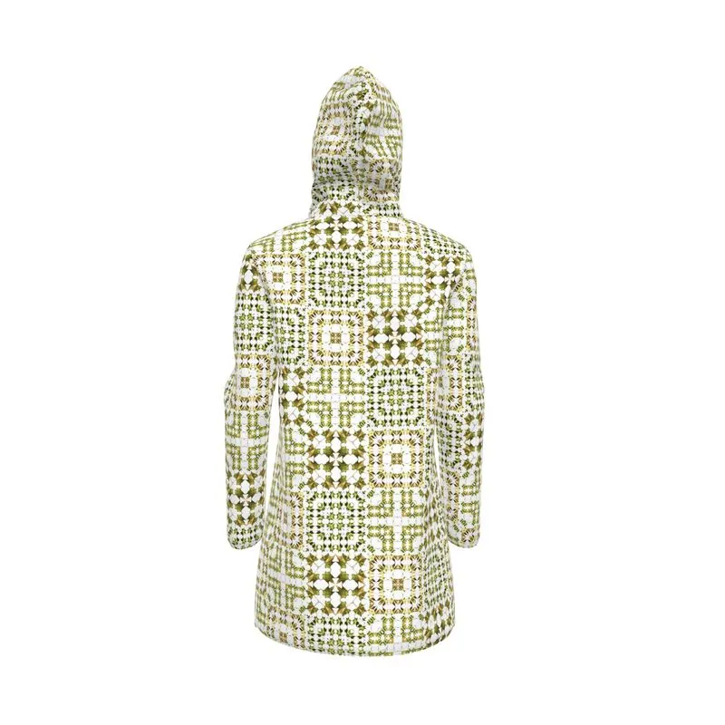 Army Green Leaf Quilt Rain Jacket