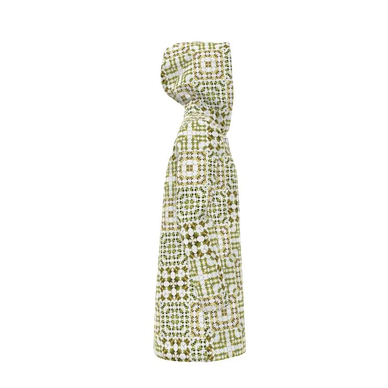 Army Green Leaf Quilt Rain Jacket