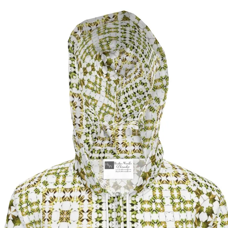 Army Green Leaf Quilt Rain Jacket