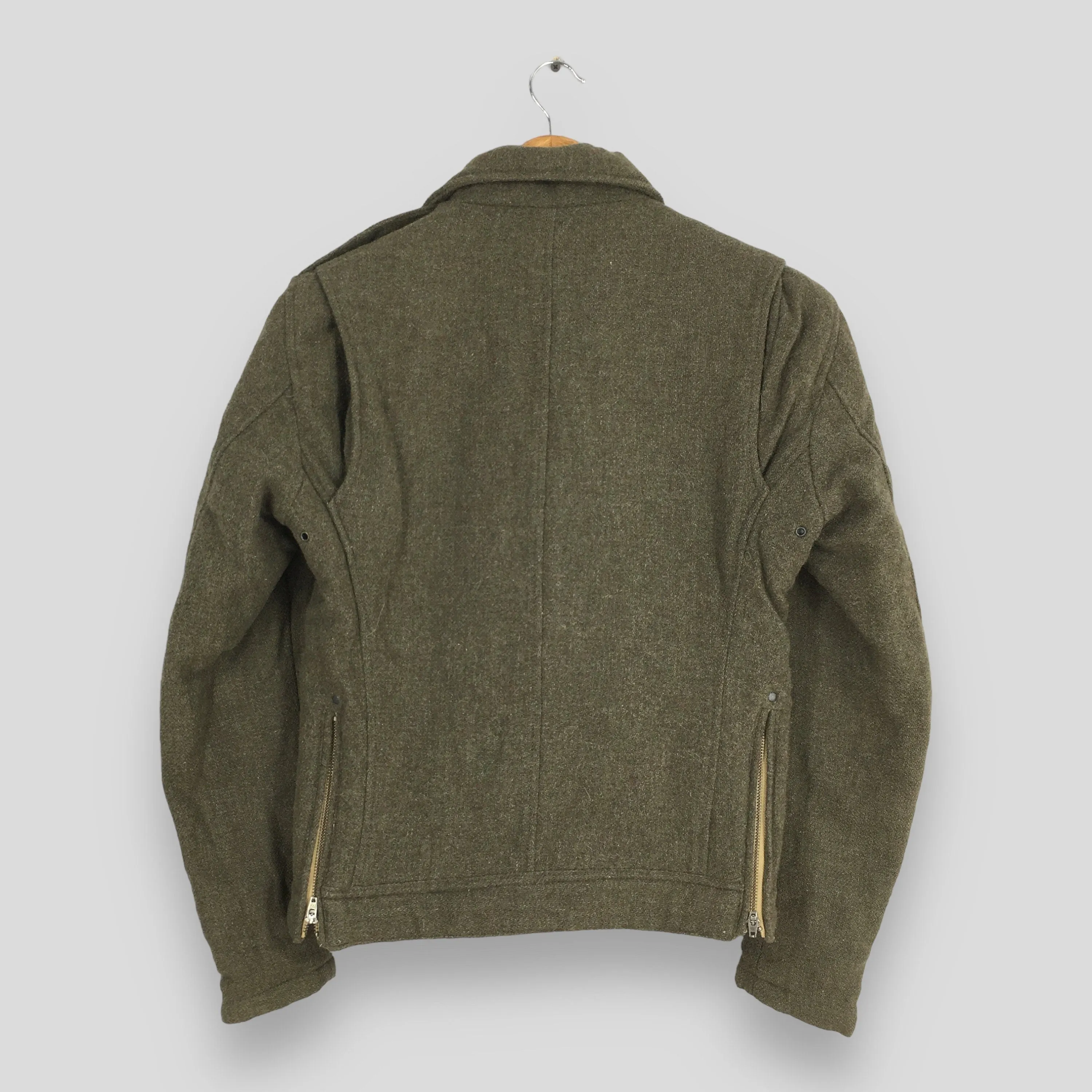 Avirex Ltd Double Collar Olive Green Wool Jacket Medium