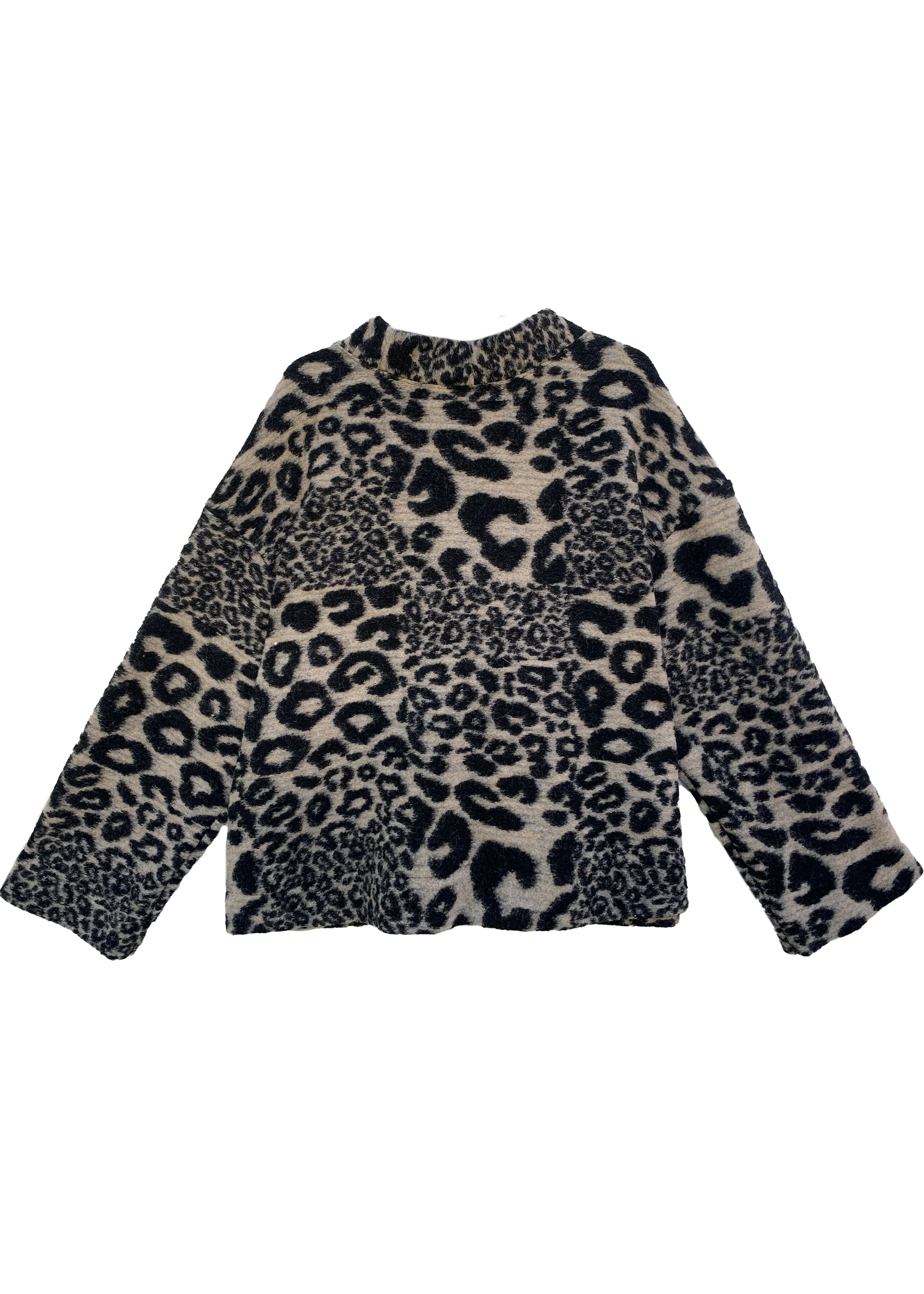 Avril Sweater- Black Cream Leopard