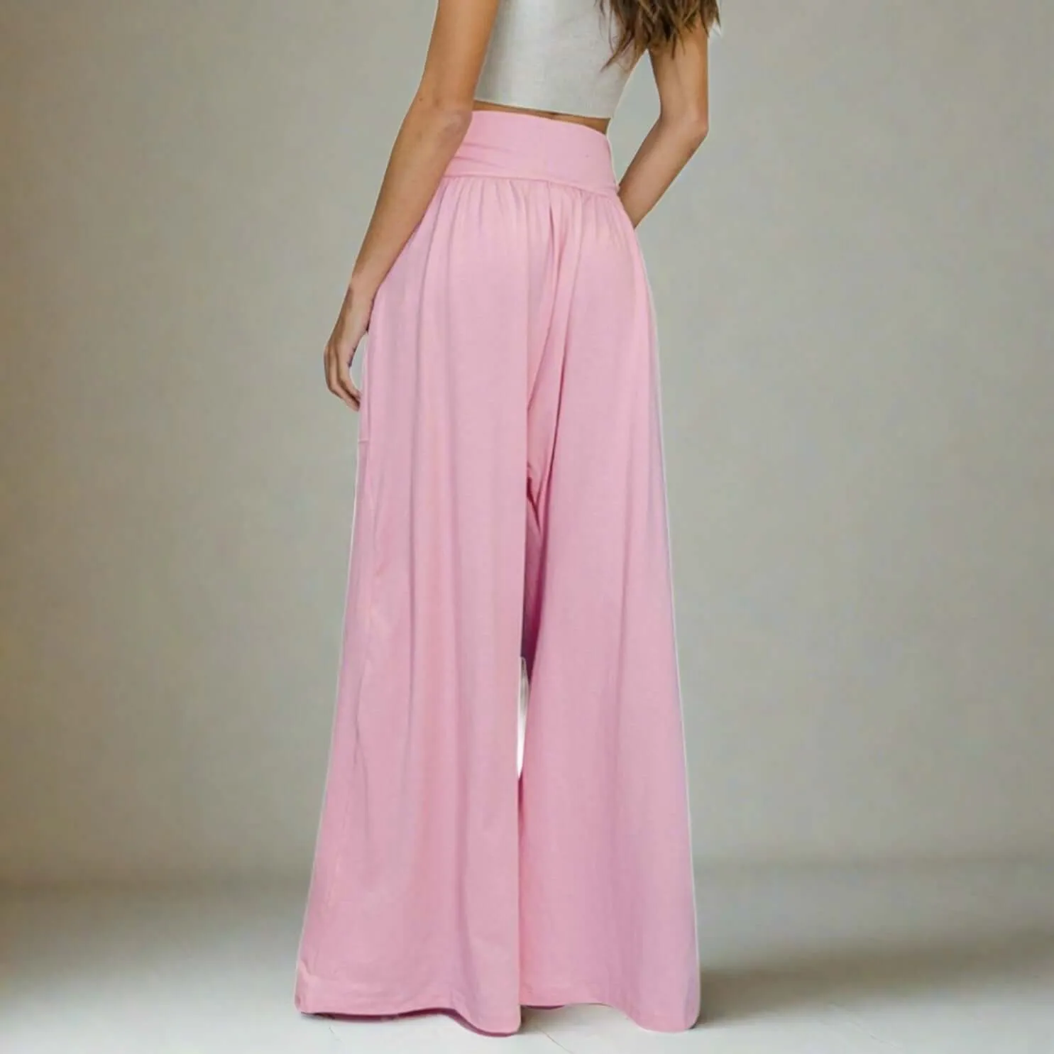 Banded Waist Baggy Pink Pants Made in USA