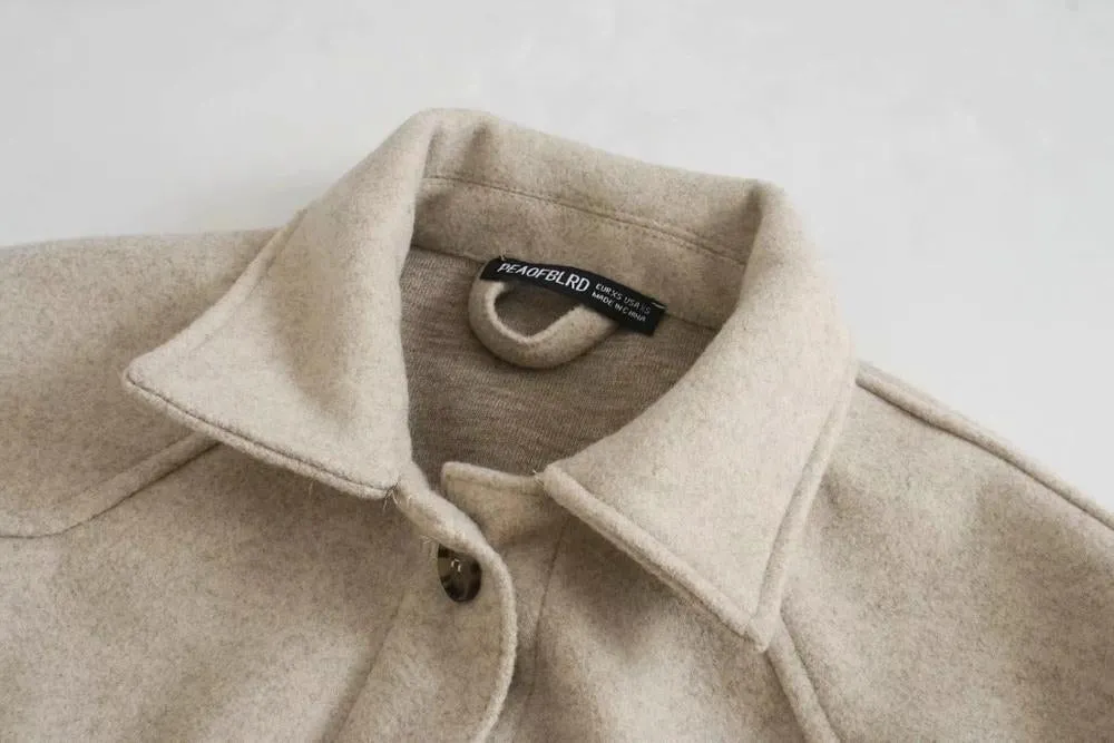 Beige Belted Coat