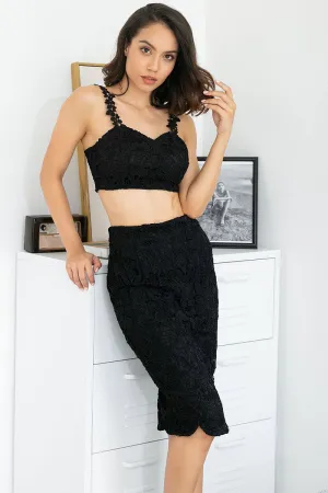 Chic Lace Backless Empire Two Piece Sets