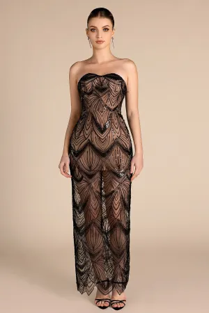 Eboni Strapless Sequin Maxi Dress