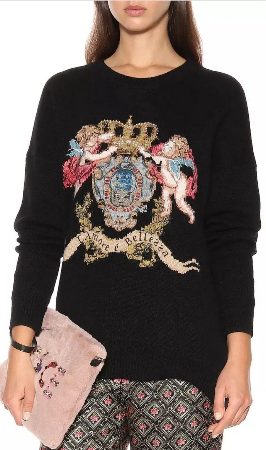 Embroidered Cashmere-Blend Sweater