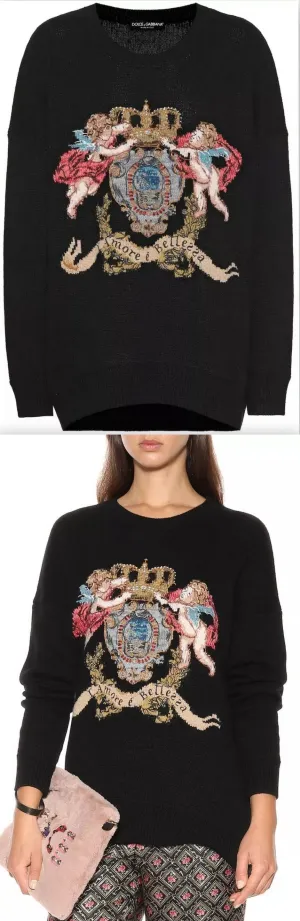 Embroidered Cashmere-Blend Sweater