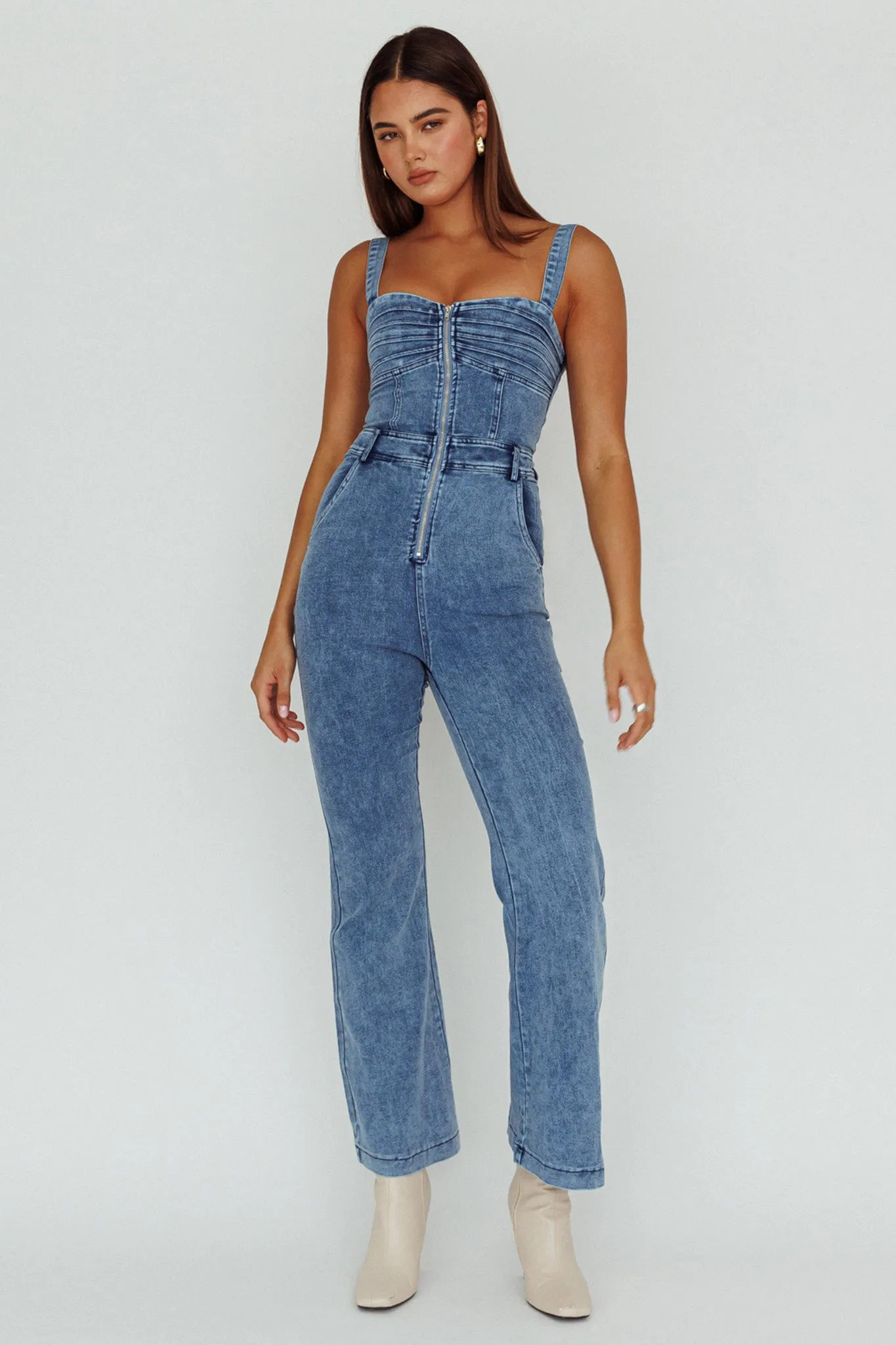 Emilio Flared Jumpsuit Denim