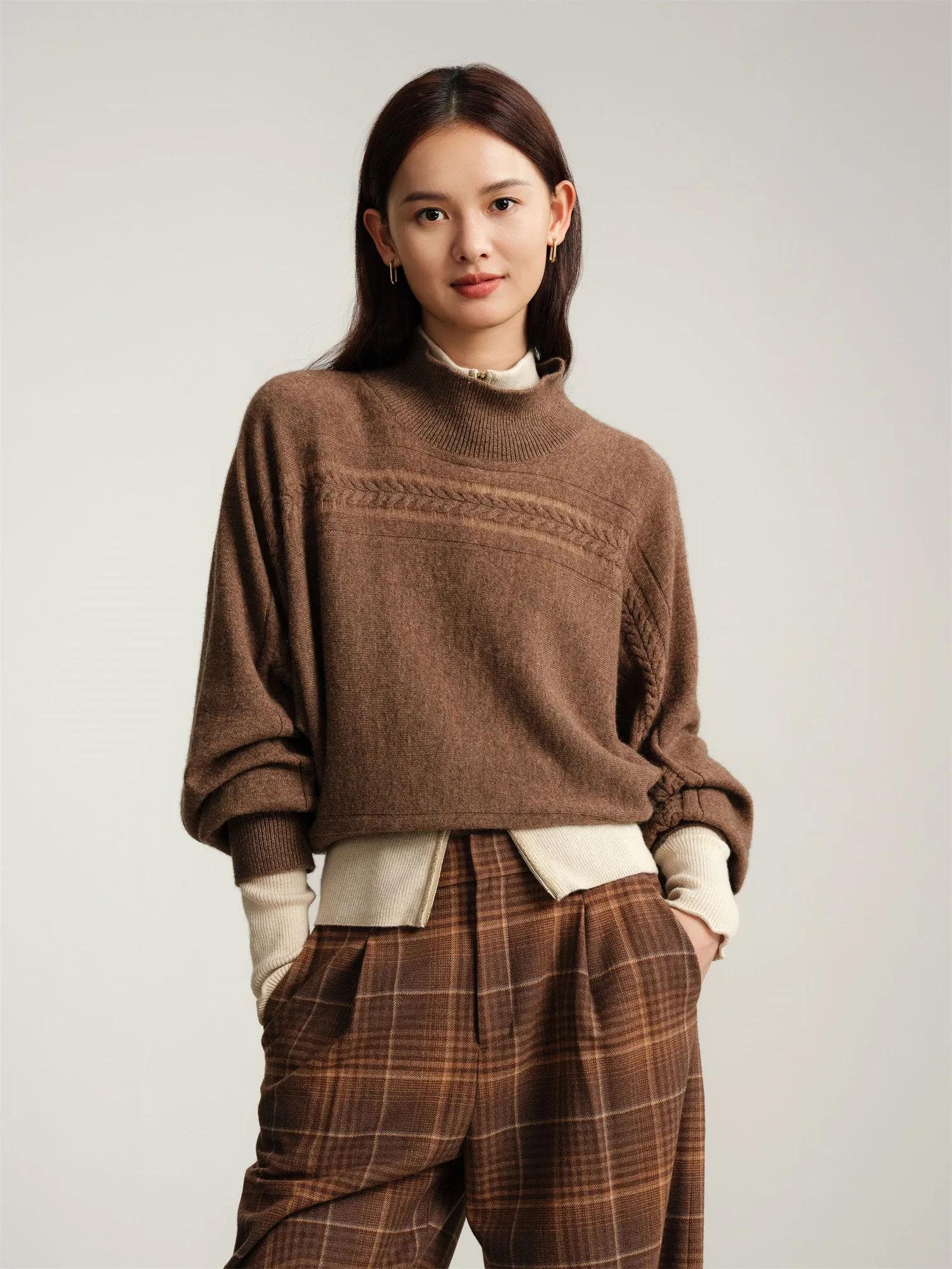 EP YAYING Yak Wool Cashmere Knitted Sweater