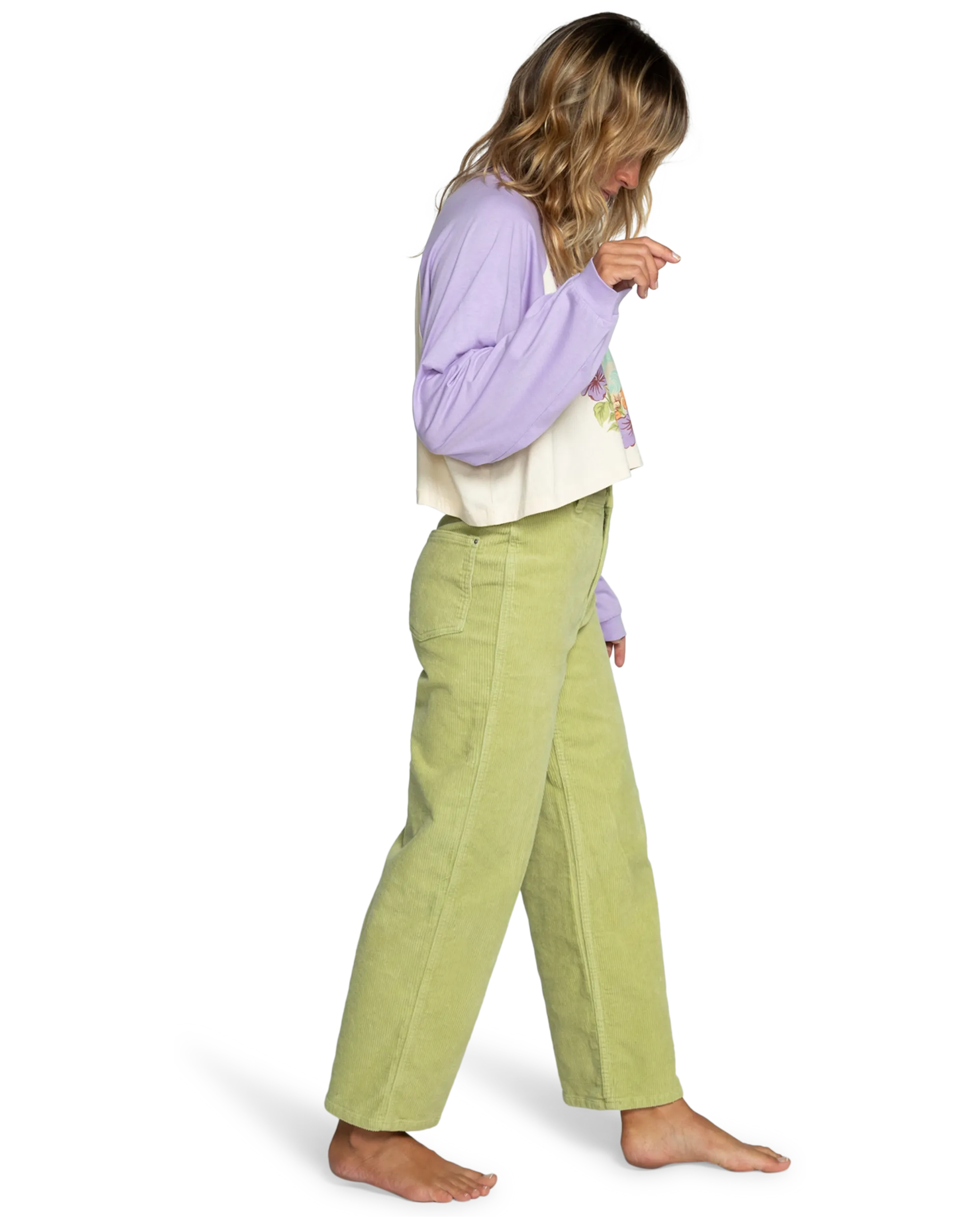 Gold Cord Trousers in Willow