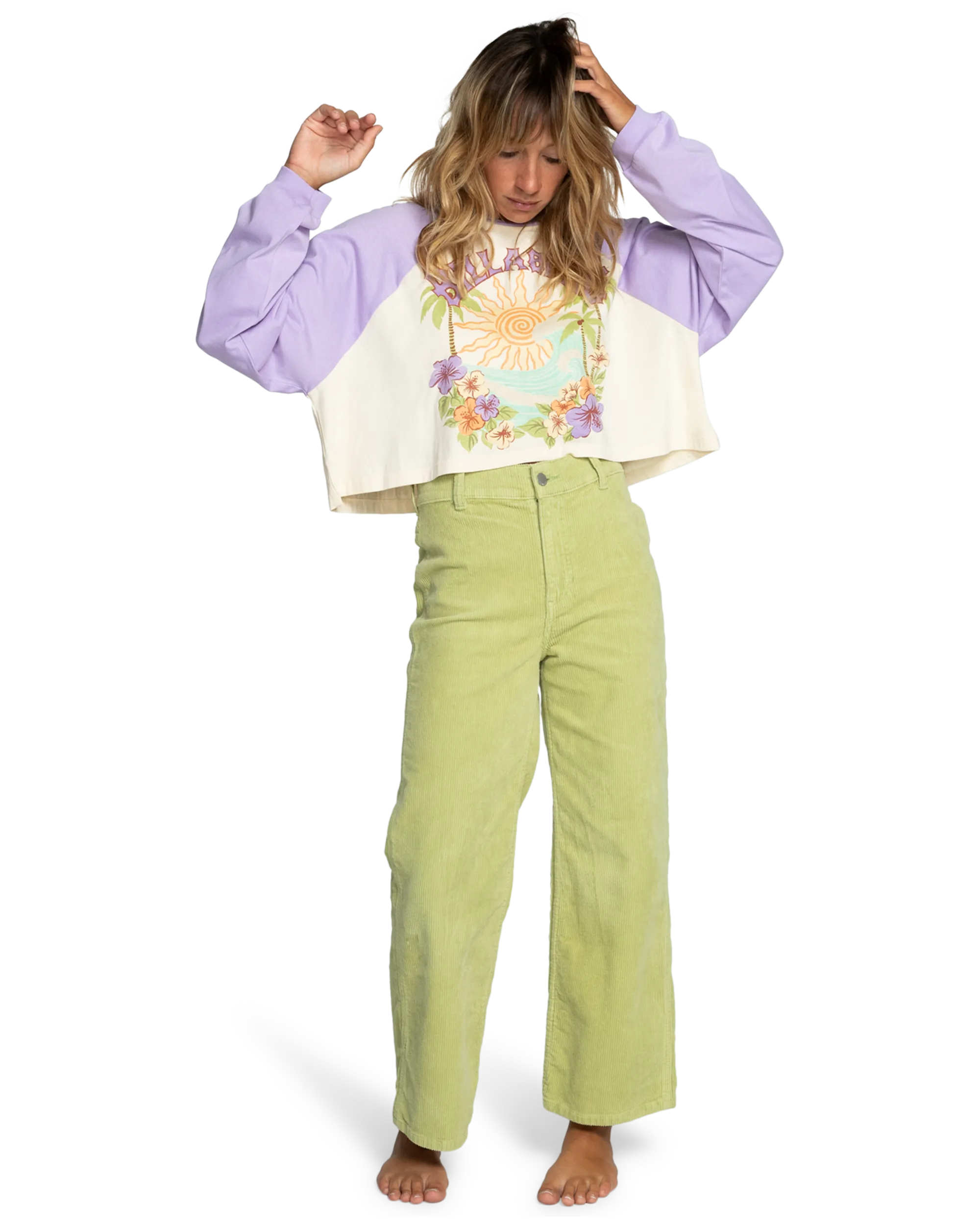 Gold Cord Trousers in Willow