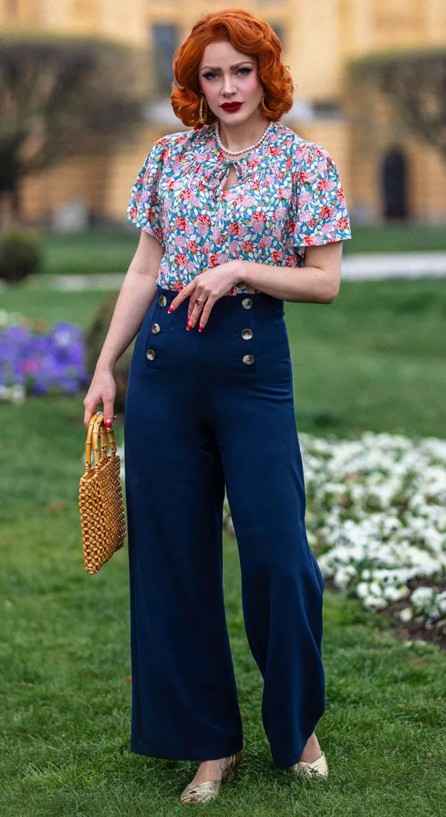 Greta Sailor Pants in Navy