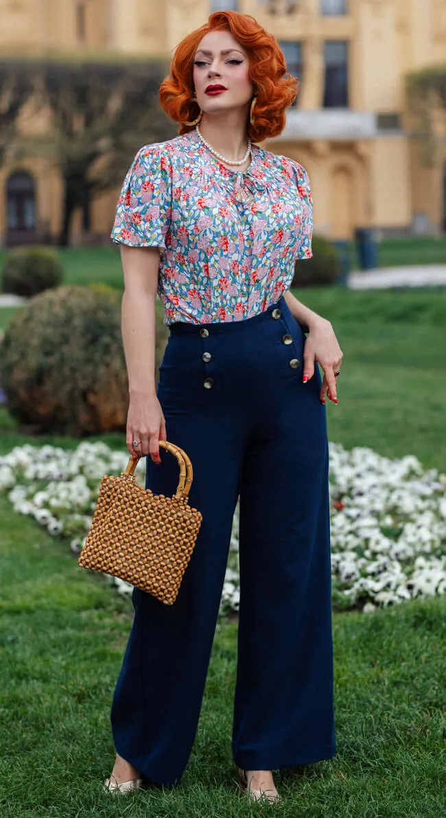 Greta Sailor Pants in Navy
