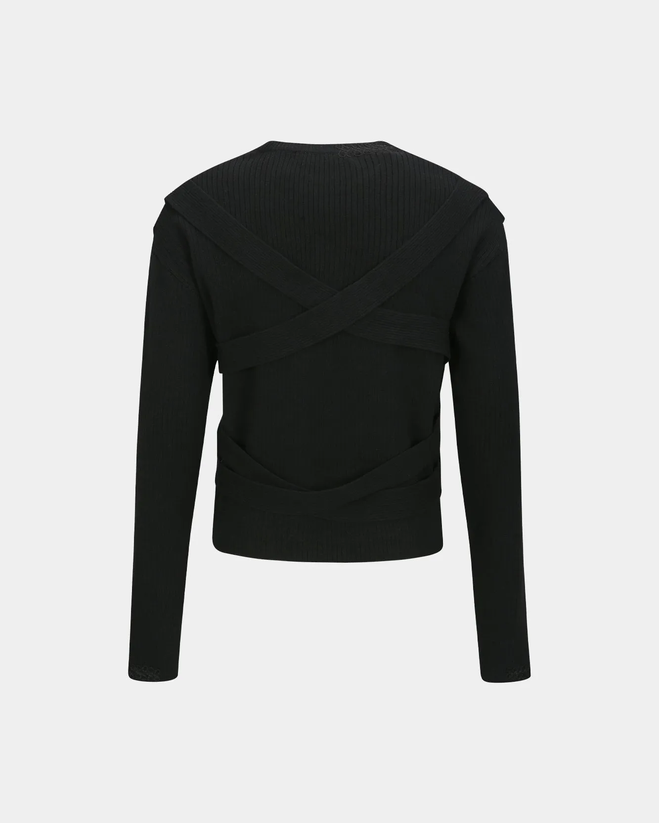 HARNESS CREW-NECK SWEATER atb1152m(BLACK)