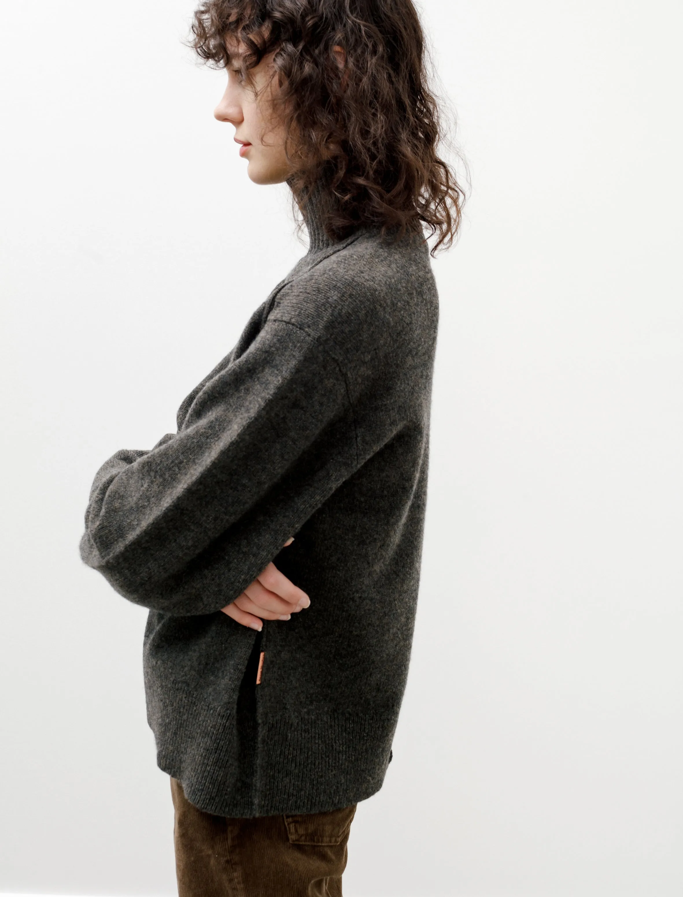 High Neck Jumper Dark Khaki