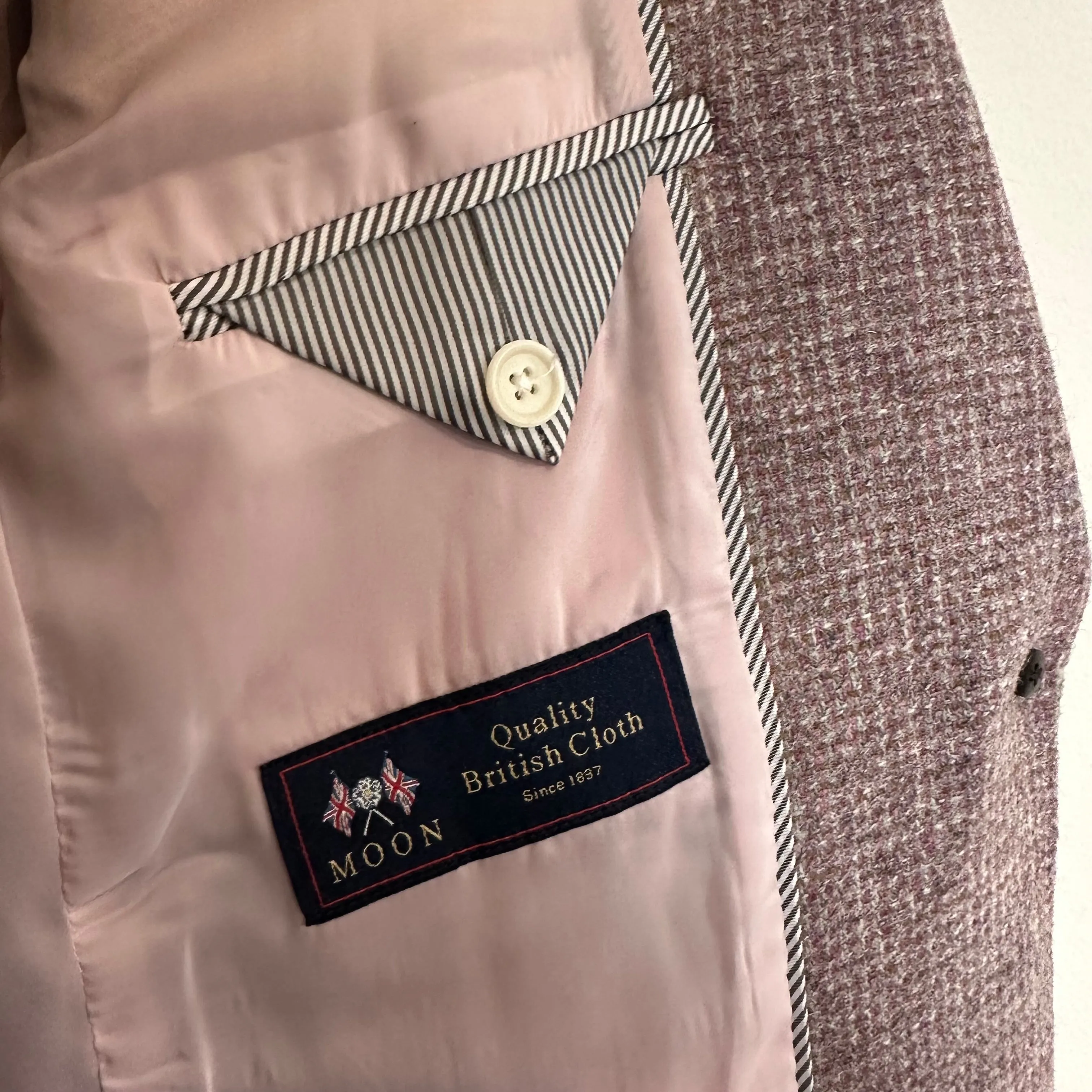 J. Crew Parke Wool Blazer Tweed Pink Mauve Moon Quality British Cloth 8