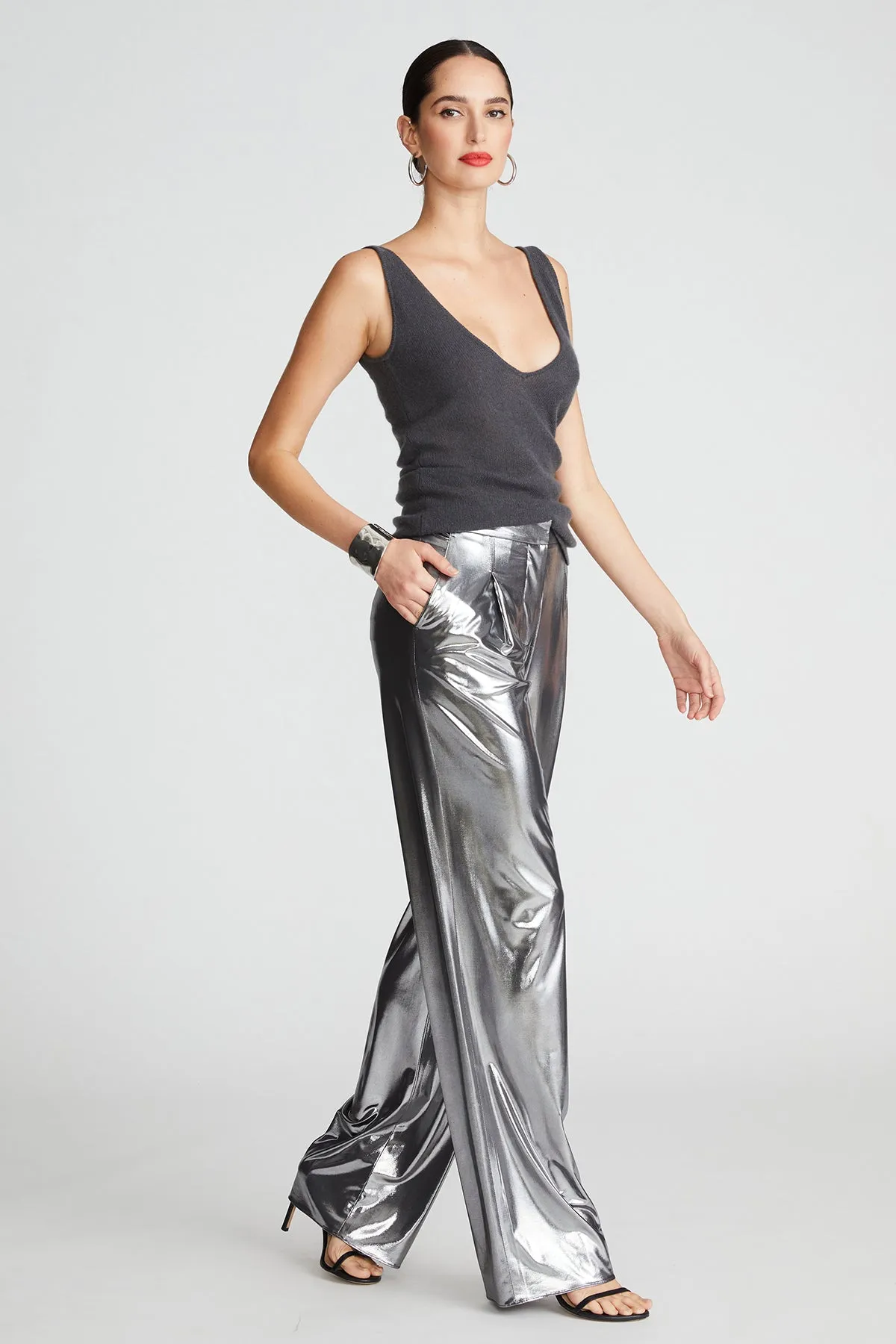 Jess Trousers In Foil Jersey
