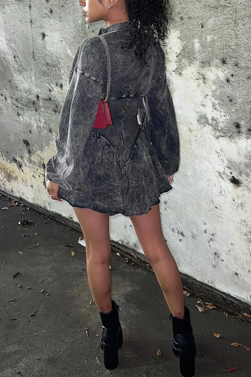 JJ655 Half Zip Long Sleeve Romper
