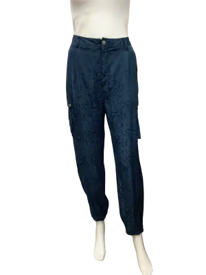 Johnny Was Pant Jogger Cargo Blue Animal Print Size: 10