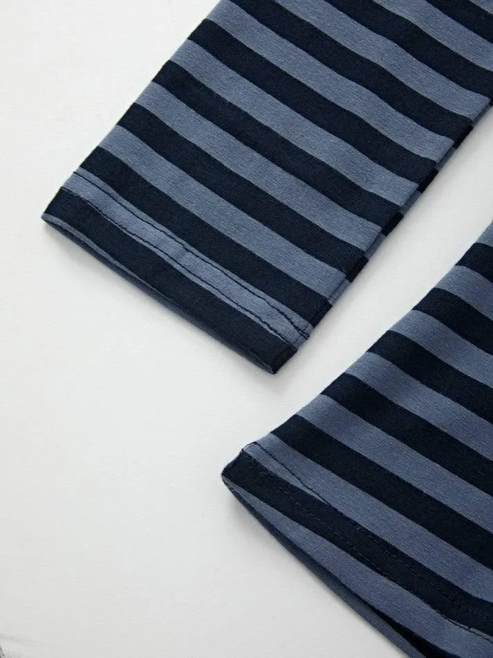Joskaa Striped V Neck Long Sleeve Tee