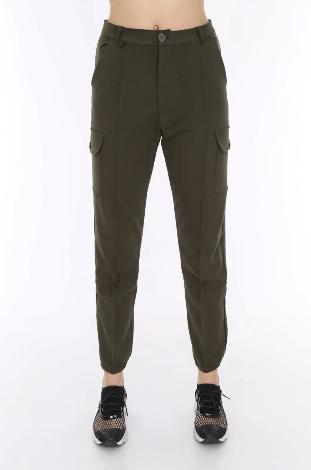 Khaki Soft Jersey Stretchy Combat Utility Trousers
