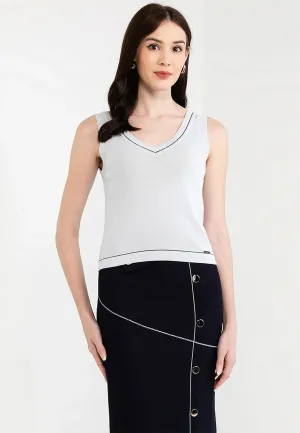 Knitted V-Neck Basic Top
