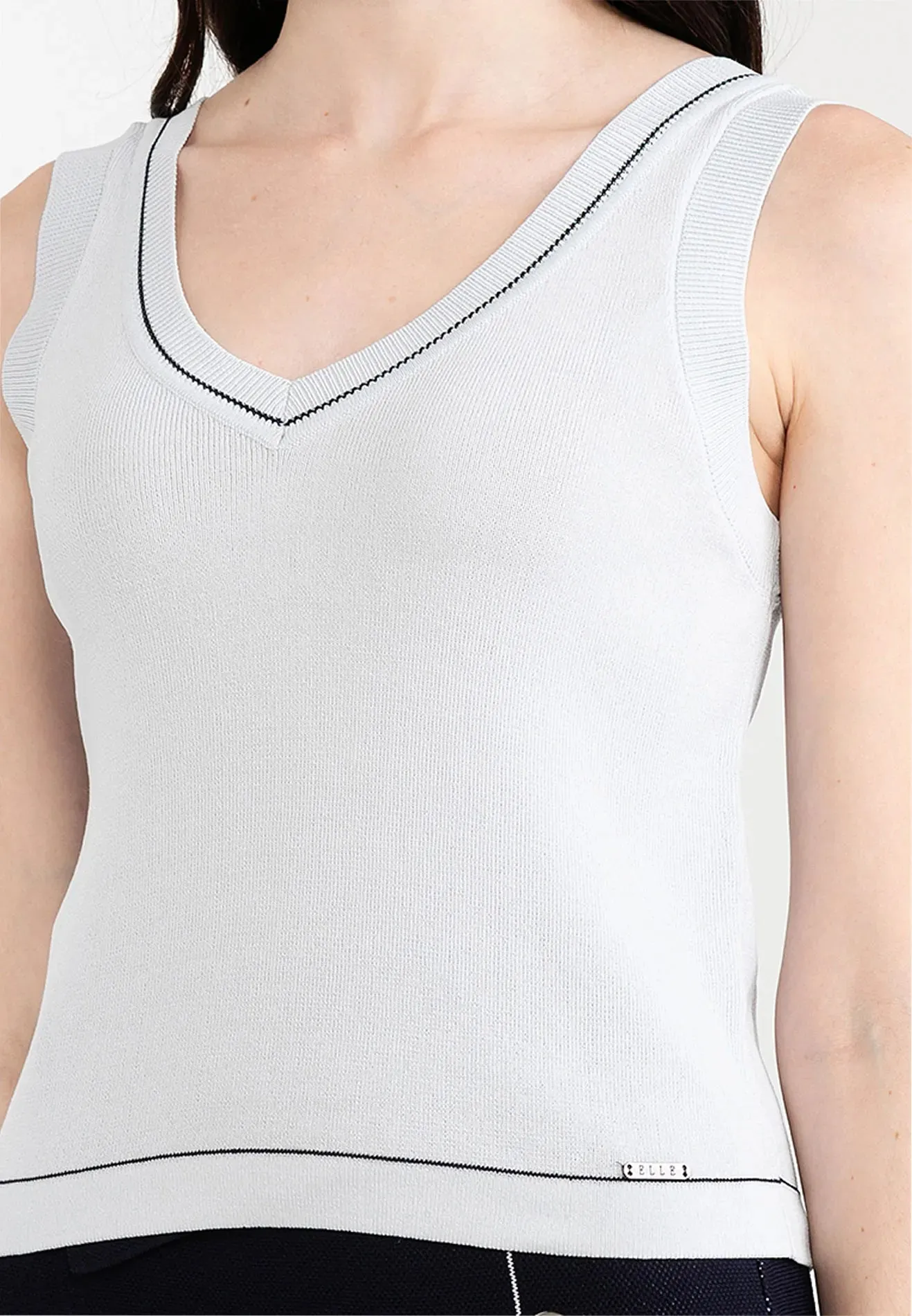 Knitted V-Neck Basic Top