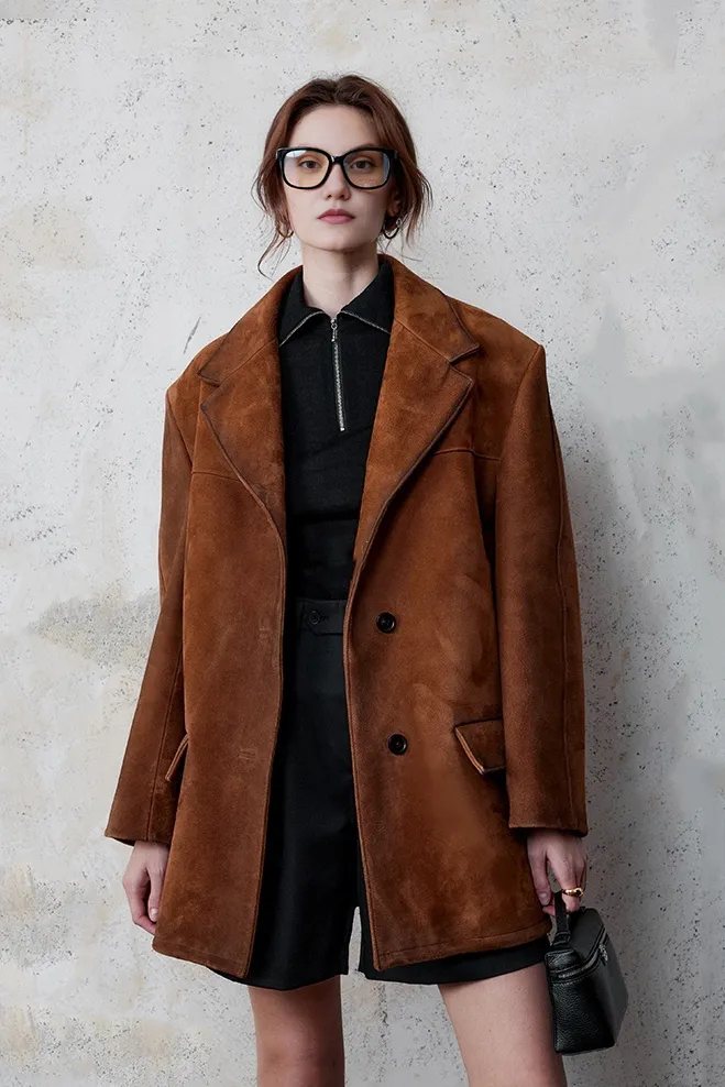 Luxe Oversized Winter Suede Blazer