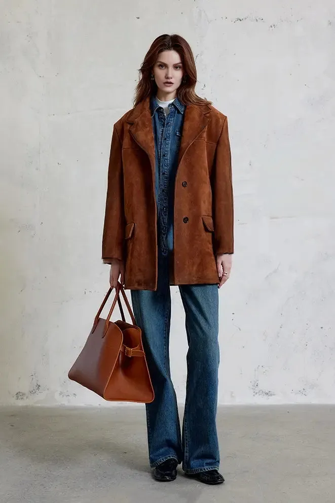 Luxe Oversized Winter Suede Blazer