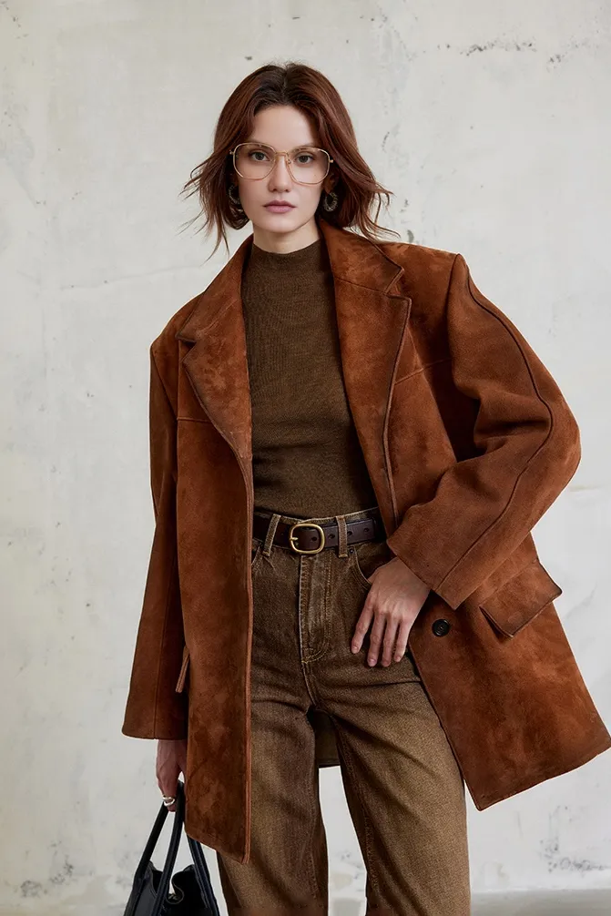 Luxe Oversized Winter Suede Blazer