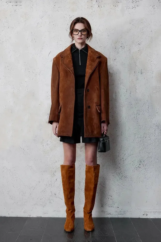 Luxe Oversized Winter Suede Blazer