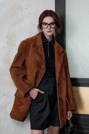 Luxe Oversized Winter Suede Blazer