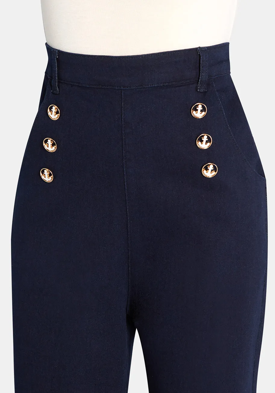 Nautical Mile Wide-Leg Jeans
