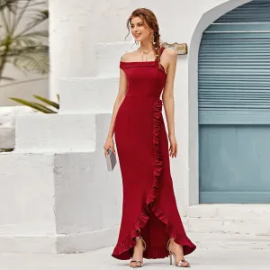 Off the shoulder red dress
