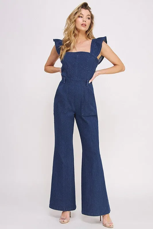 Piper Ruffle Flare Leg Jumpsuit