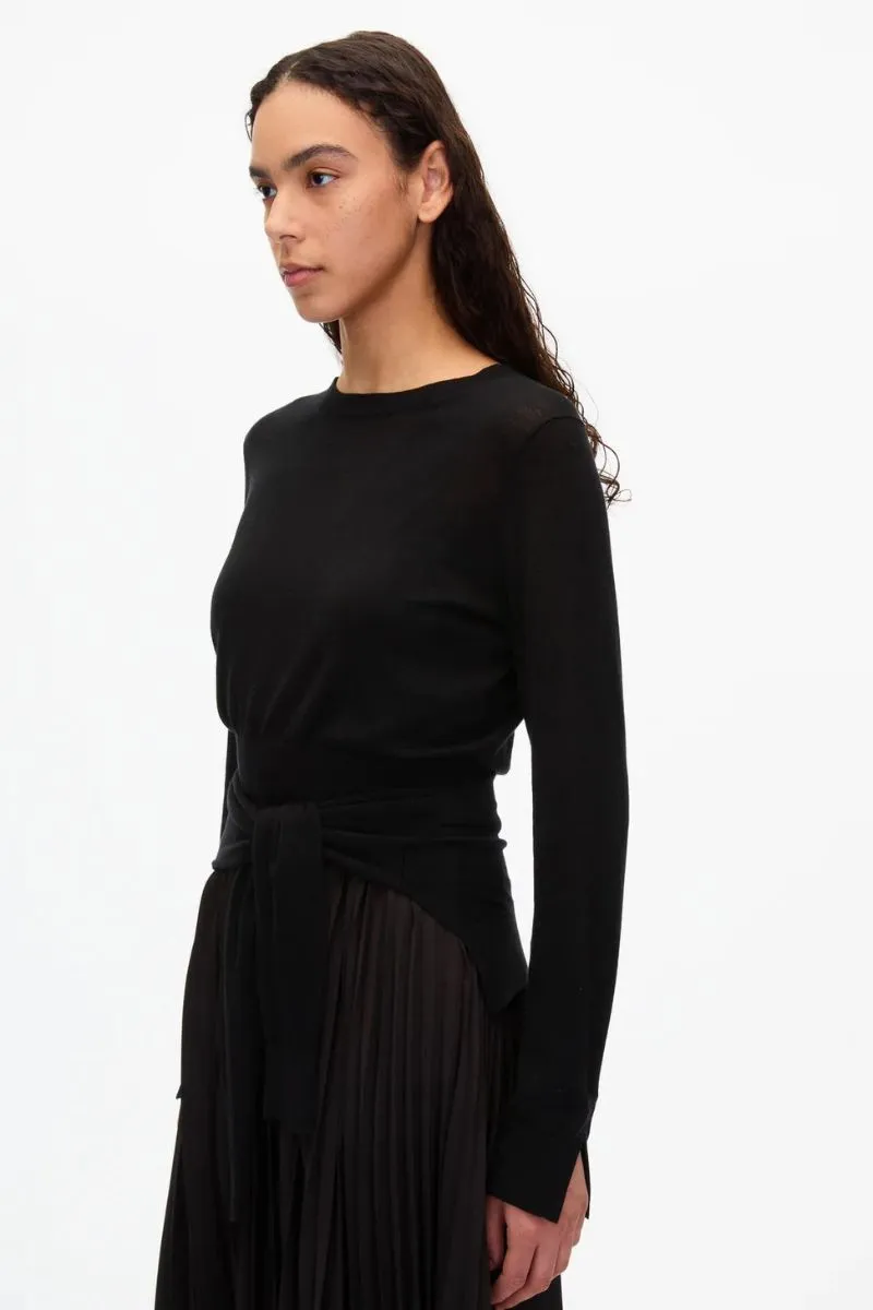 Pleated Dress with Tie Waist
