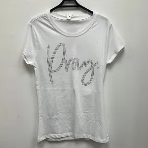 PRAY Premium Clear Rhinestone Crew Neck Short Sleeve Shirt