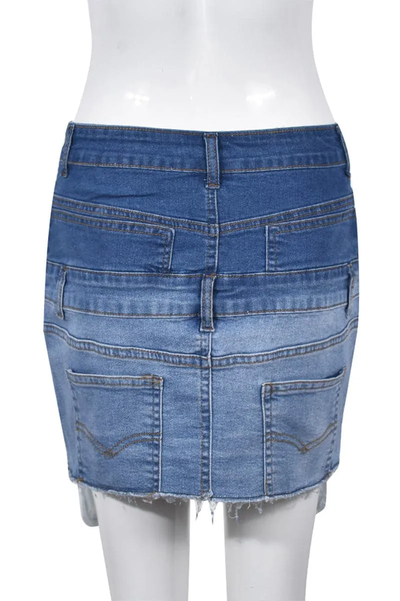QC164 Denim Mini Skirt