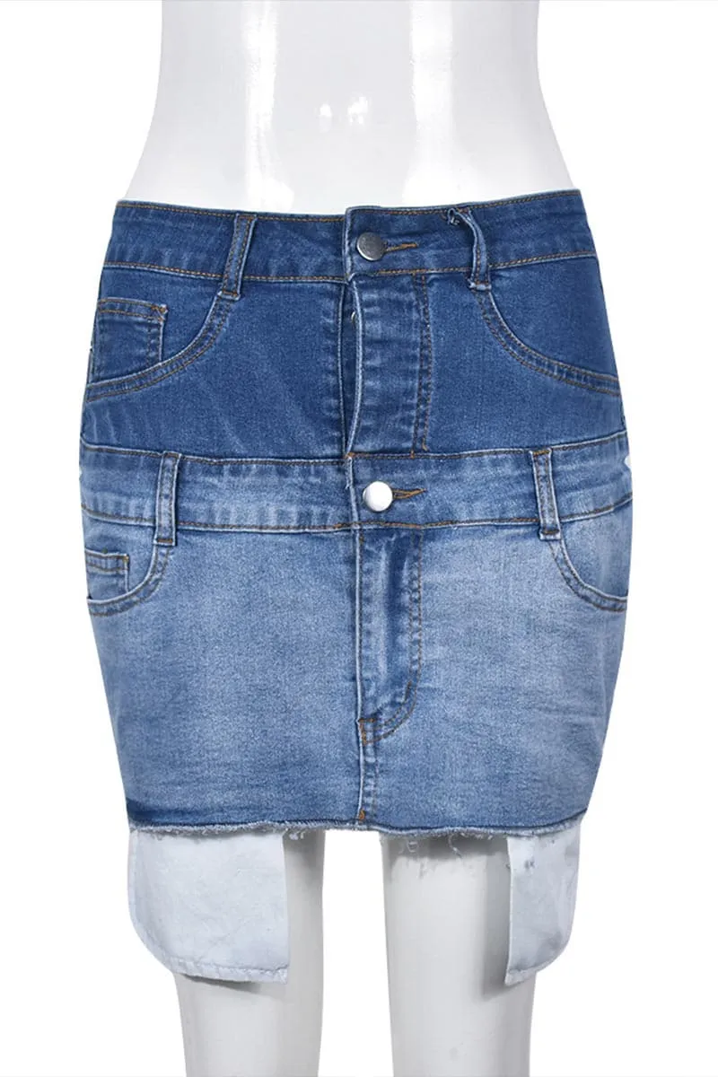 QC164 Denim Mini Skirt