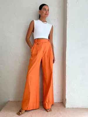 Shona Joy Sara Tailored Wide Leg Pant in Mango