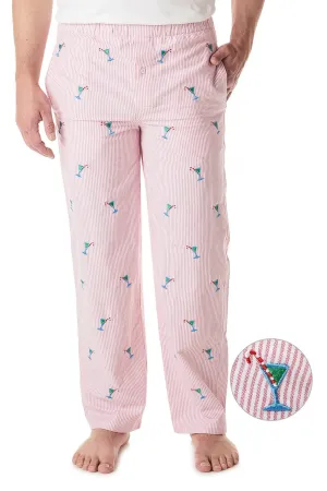 Sleeper Pant Oxford Red Stripe with Martini Candy Cane