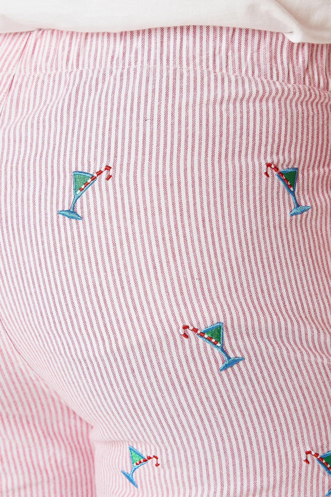 Sleeper Pant Oxford Red Stripe with Martini Candy Cane