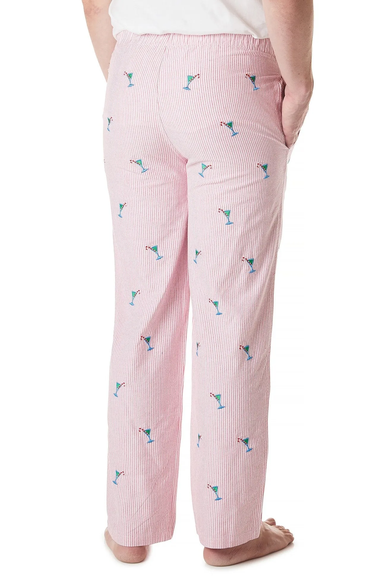 Sleeper Pant Oxford Red Stripe with Martini Candy Cane