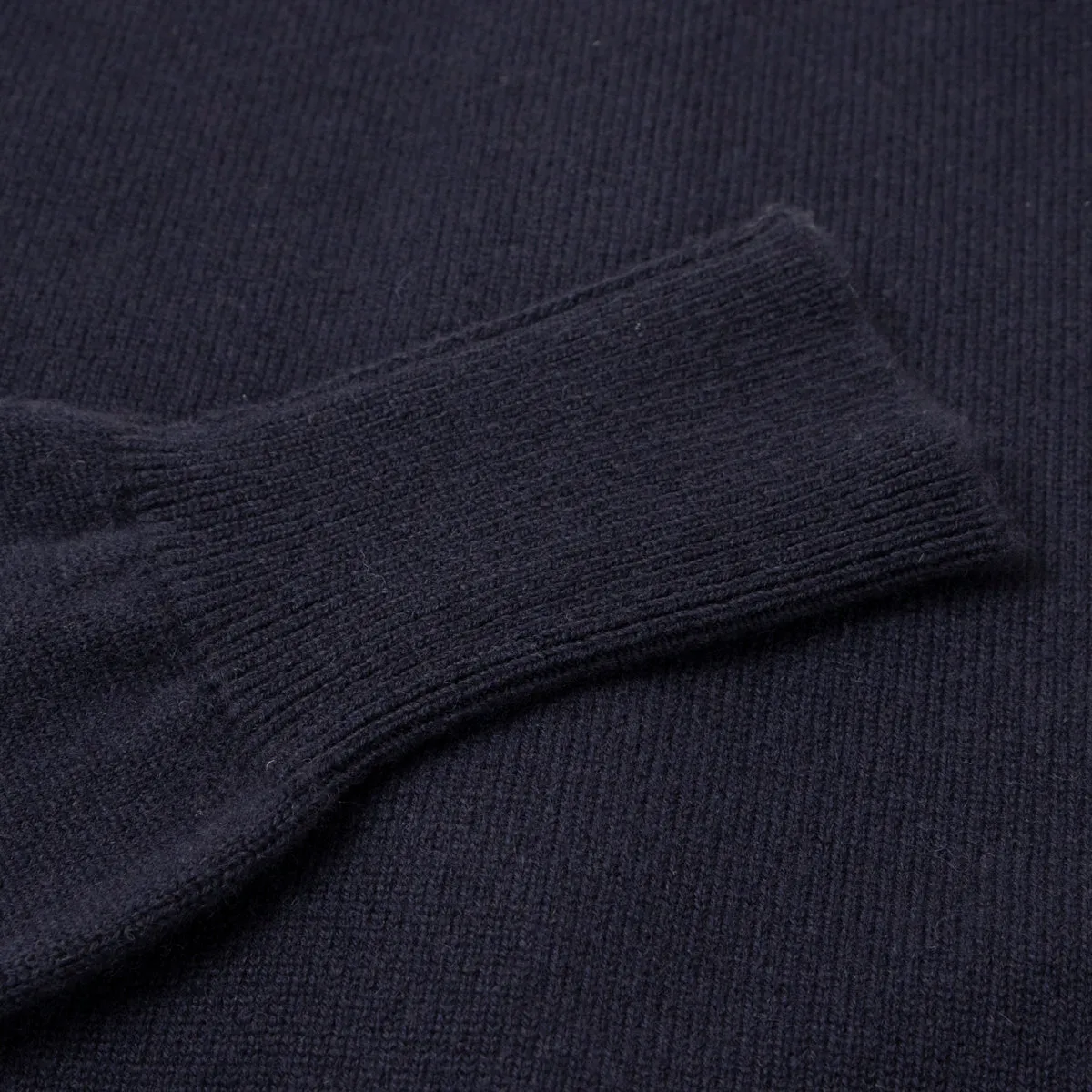 The Barra 4ply Full Zip Cashmere Cardigan - Dark Navy/Lapis Suez