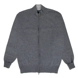 The Barra 4ply Full Zip Cashmere Cardigan - Smog Grey / Brume