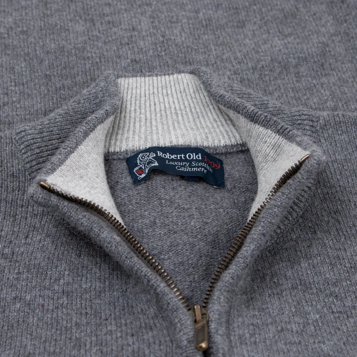The Barra 4ply Full Zip Cashmere Cardigan - Smog Grey / Brume
