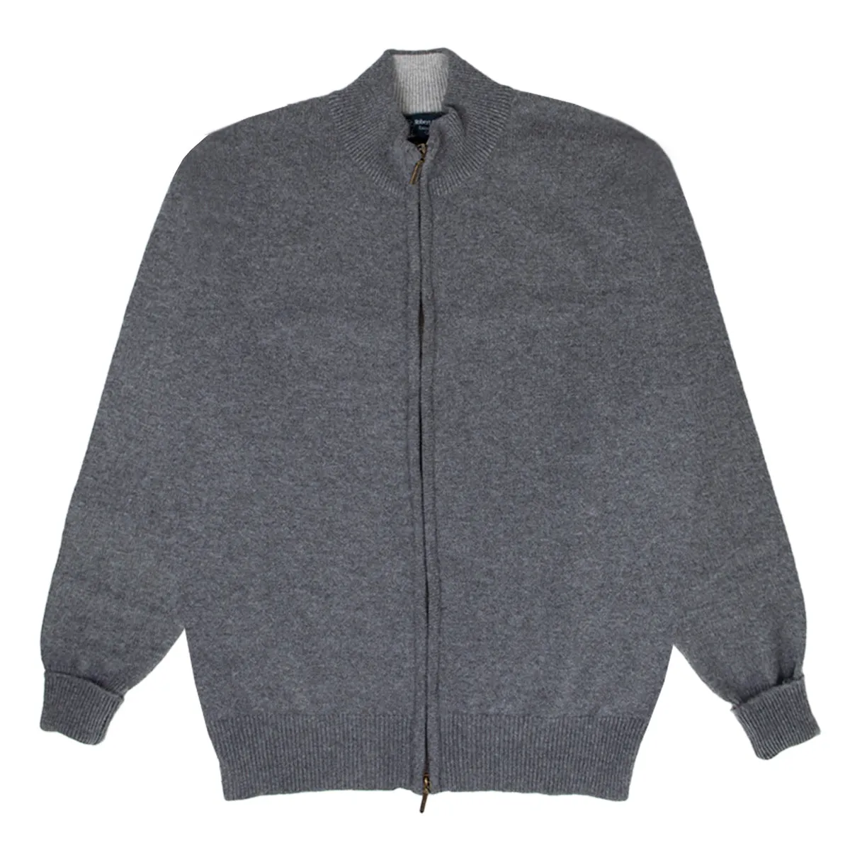The Barra 4ply Full Zip Cashmere Cardigan - Smog Grey / Brume
