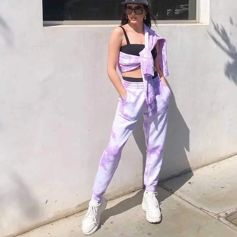 Tie Dye Sporty Pants High Waisted Joggers Pants